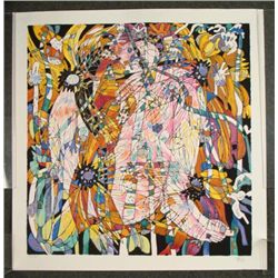 Jiang Tie Feng Signed Art Print Blossoming Flowers