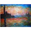 Image 1 : Venice at Dusk by Monet Numbered Giclee17x22 1/2 Canvas