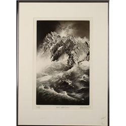 Andre Bongibault Signed Original Etching Art Print Frmd