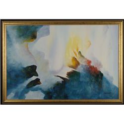 Large Signed Original Abstract Painting Framed