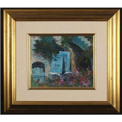 Rolly Schaller Original Painting Framed Blue Door