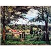 Image 1 : Village Framed By Trees by Cezanne Giclee on Canvas