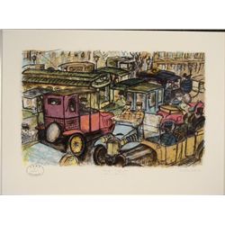 E.M. Plunket Vampire Traffic Jam Art Print Signed