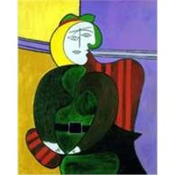 The Red Armchair by Picasso Giclee Numbered On Canvas