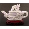 Image 1 : Lavender Jade Antique Carving-Bamboo Teapot, 1890 w/COA