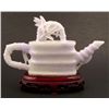 Image 2 : Lavender Jade Antique Carving-Bamboo Teapot, 1890 w/COA