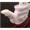 Image 4 : Lavender Jade Antique Carving-Bamboo Teapot, 1890 w/COA