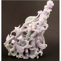 Lavender Jade Antique Carving -Kwan Yin, 1875 w/COA