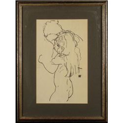 Egon Schiele Art Print Nude Framed Mother & Child