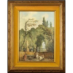 Hubert Robert Framed Repro Art Print The Roman Garden
