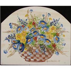 Pipka Ulvilden Original Tole Painting On Board Flowers