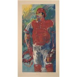 LeRoy Neiman & Johnny Bench Signed Baseball Art Print