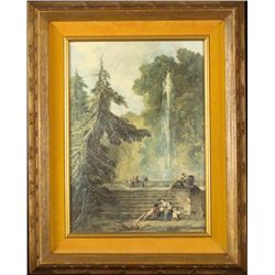 Hubert Robert Framed Repro Art Print The Terrace