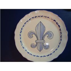 French hand painted plate signed by artist Renoleau