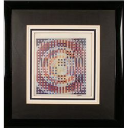 Yaacov Agam Signed Ltd Ed Agamograph OP Art Print Frmd