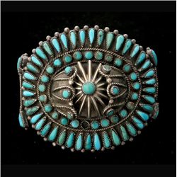 NATIVE AMERICAN TURQUOISE, SILVER BRACELET.