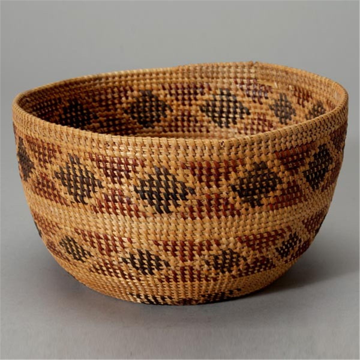 yokut california native indian basket bowl