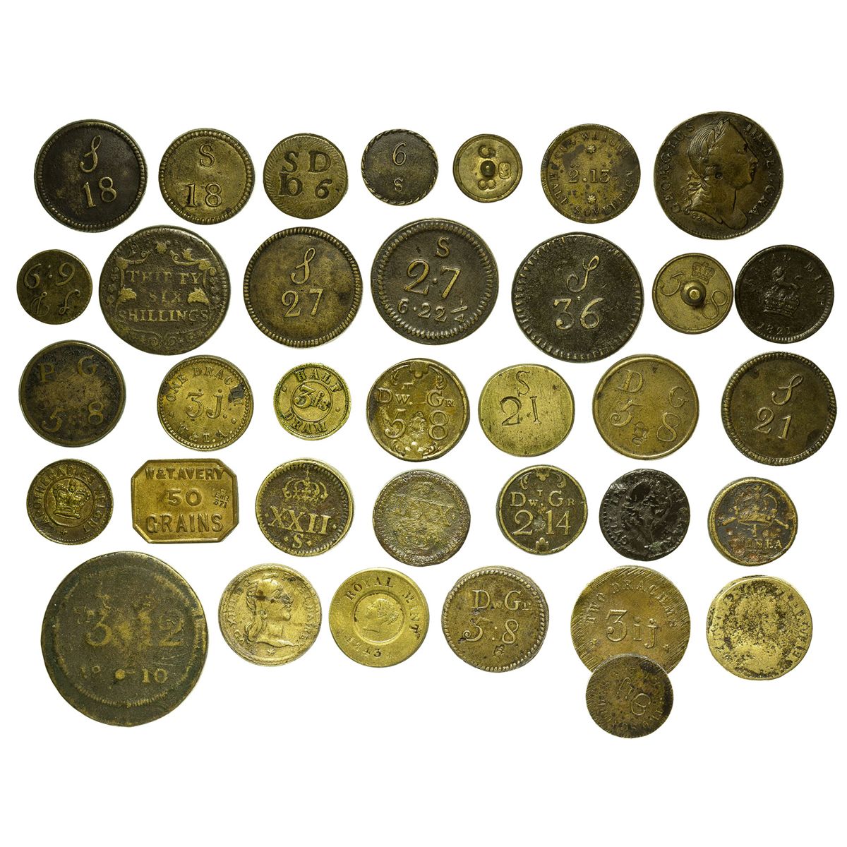 London,England c1800 British Coin Weights