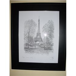 French print of Paris Eiffel Tower with frame