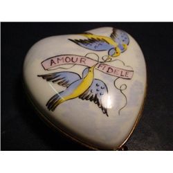 French porcelain hand painted Limoges box signed