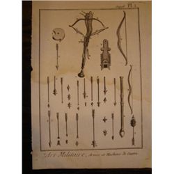 French antique Military engraving circa 1750