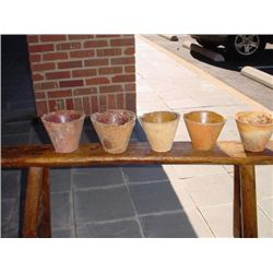 Set of 5 antique resin pots from South France