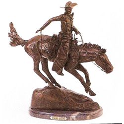 Cowboy By Remington Bronze Sculpture-Fine Recast