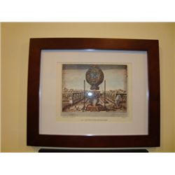 Old French print of Paris dated 1955