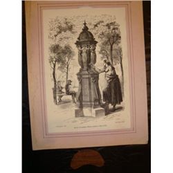 French antique print Paris circa 1880
