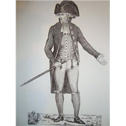 French antique print Fashion in 1790