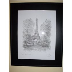 French print of Paris Eiffel Tower with frame
