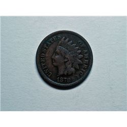 1878 Indian penny solid band strong Liberty  VF