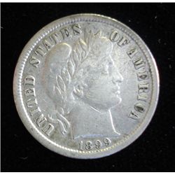 1899S Barber dime  VF