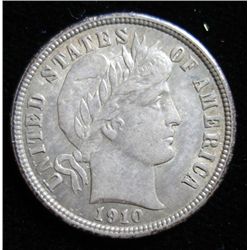 1910  XF-1915S Fine  Barber dime