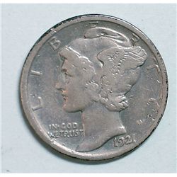 1921D Mercury dime NICE ORIGINAL TONING VF30