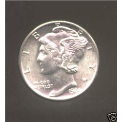 10 1944D Mercury dimes  GEM 65