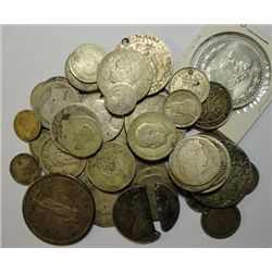 Aprox 6  oz silver in foreign coins