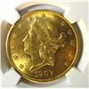 Image 2 : 1907 $20  GOLD  NGC61