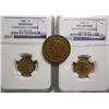Image 1 : NGC slabbed Indian pennys  1880 AU cleaned--1903  Unc cleaned