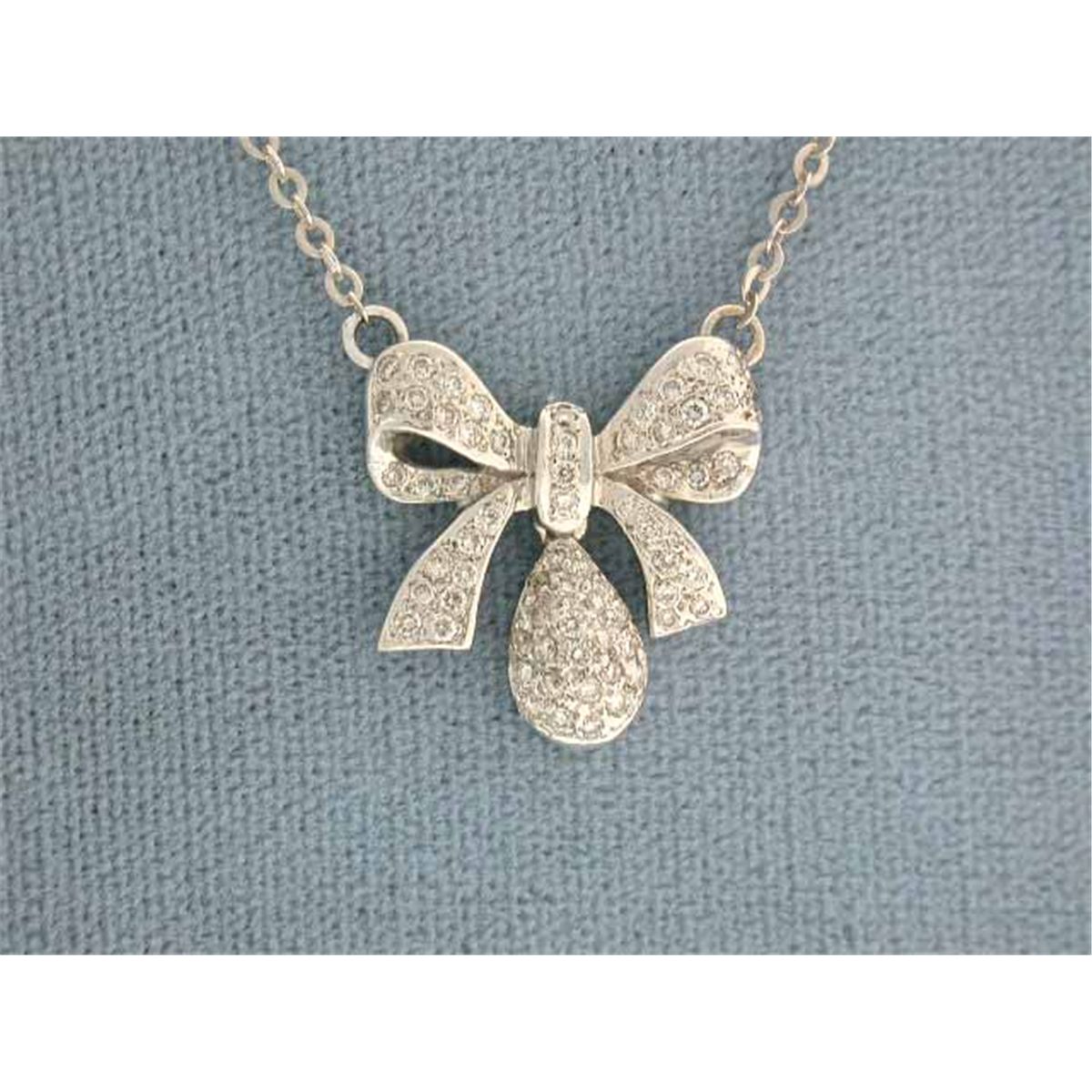 14k Gold Necklace with Ribbon Pendant