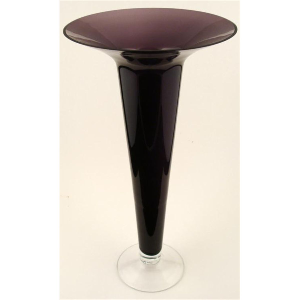 10" Tall Deep Purple Decorative Art Glass Vase