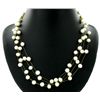 Black White Pearl 4 Strand Necklace (JEW-2569)