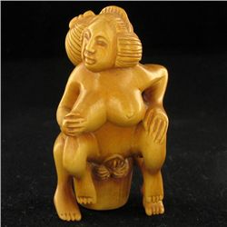 Handcarved Chinese Boxwood Kamasutra Netsuke (ANT-1786)