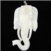 Handcarved Bone Elephant Pendant 2.75" (JEW-2975)