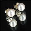 White Saltwater Pearl Stud Earrings (JEW-3640)