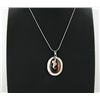 Sterling Red Coral Mother Pearl Pendant Necklace (JEW-1417)