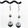 Black S. Sea Saltwater Double Pearl Earrings (JEW-1830)