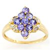 1.52Ct Natural Tanzanite & Diamond 9K Gold Ring (JEW-9054X)