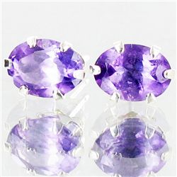 3.92twc Amethyst Sterling Earrings (JEW-2639)