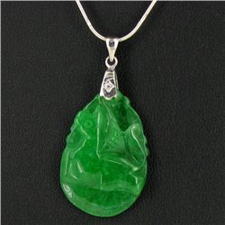 25ct Green Jade Cobra Pendant (JEW-3616)